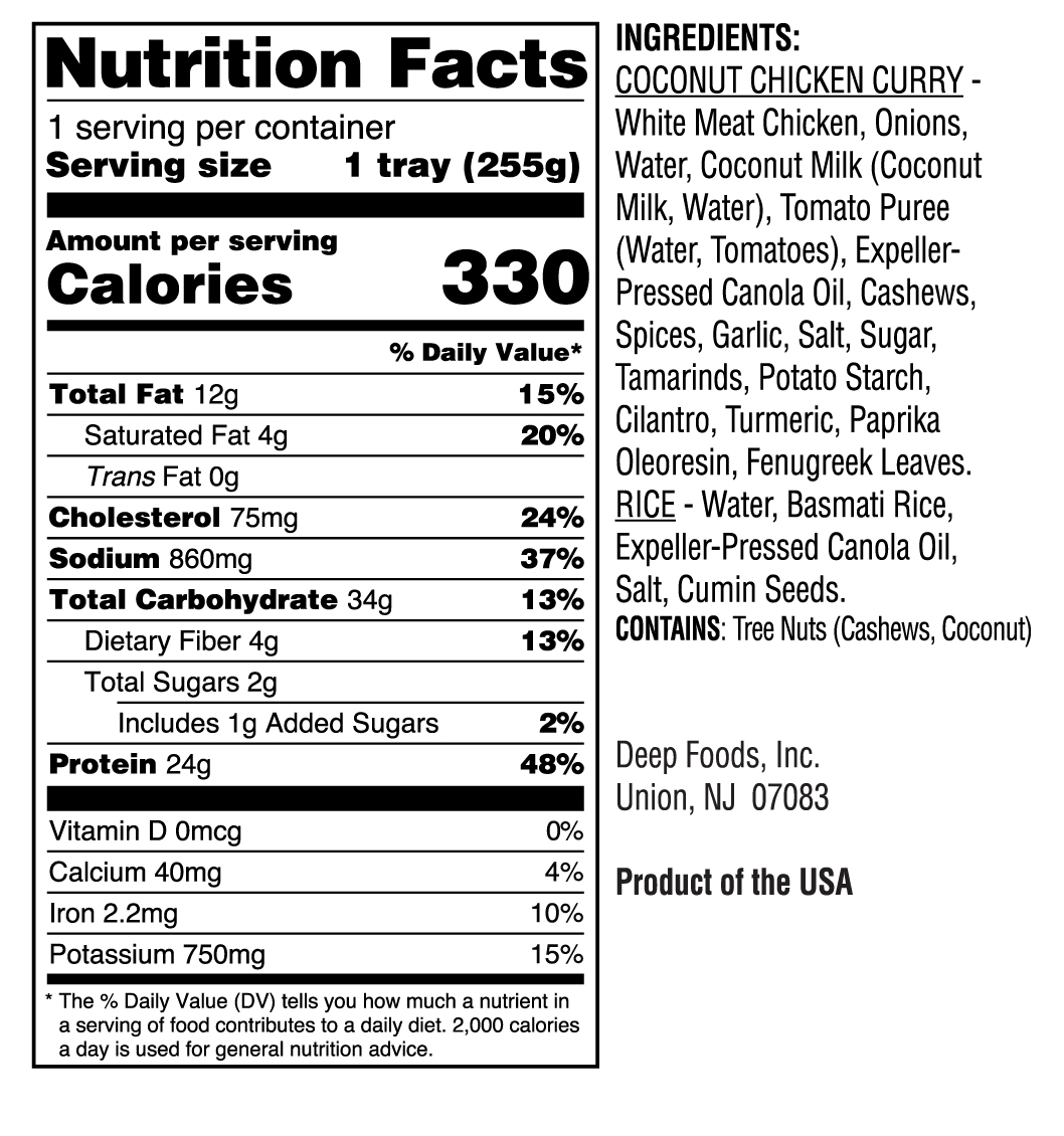 Nutrition Facts on Box
